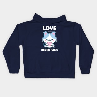 Love Never Fails - 1 Corinthians 13:8 Kids Hoodie